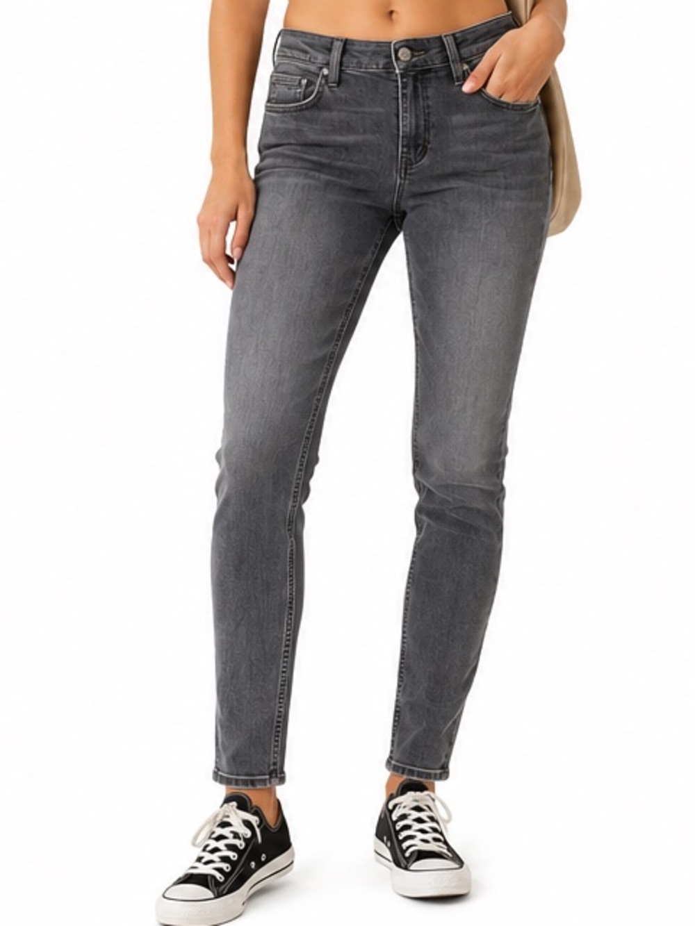 NWT Esprit Grey Skinny Jeans Size 4 High Rise Stretch Denim